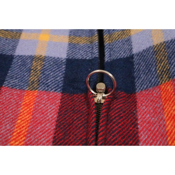 Pendleton Vintage Blue Plaid Wool wool Zip Bomber Jacket Women's Size Large - Picture 8 of 8